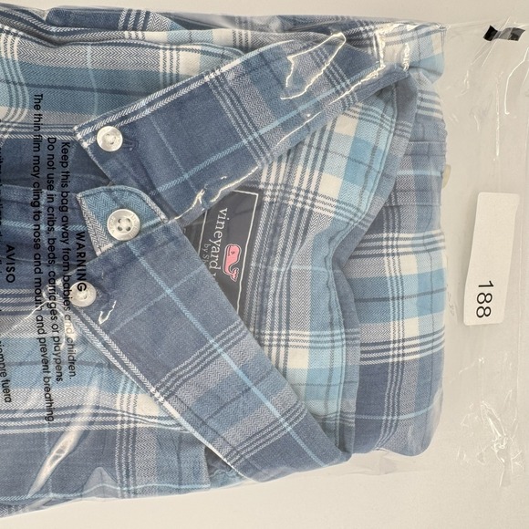 Vineyard Vines Slim Fit Tucker Shirt Blue Plaid Button Down Long Sleeve‎ Mens XL - Picture 10 of 10